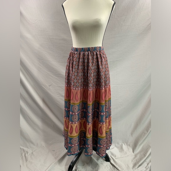 Boho Printed Western Midi Skirt With Belt - Picture 6 of 6